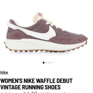 Nike Women's Waffle Debut Vintage Running Shoes - purple and cream